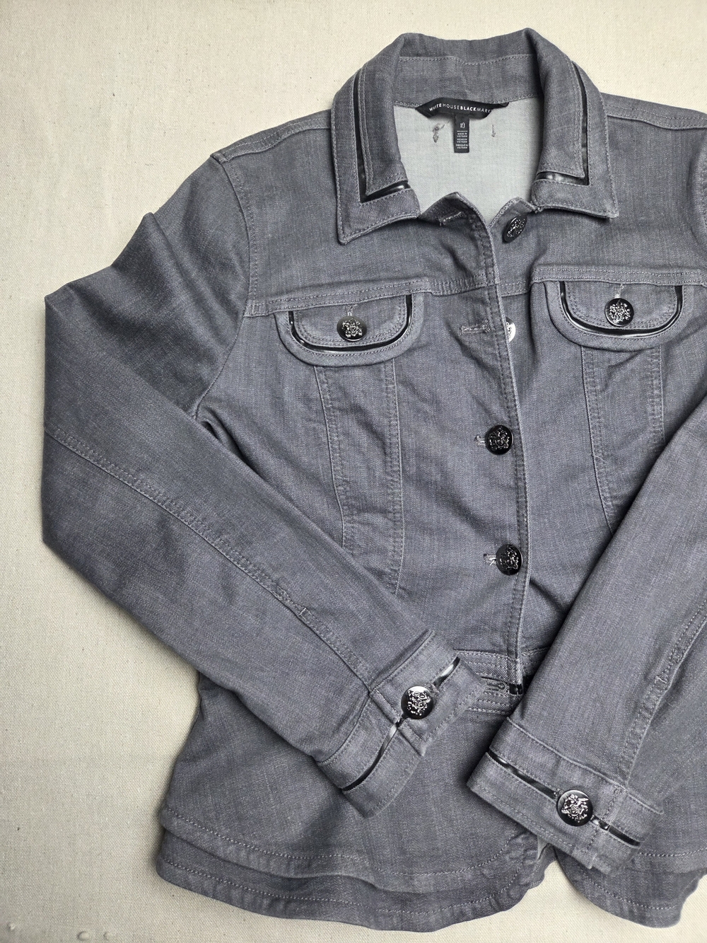 White House Black Market Gray Peplum Blazer - Picture 3 of 14